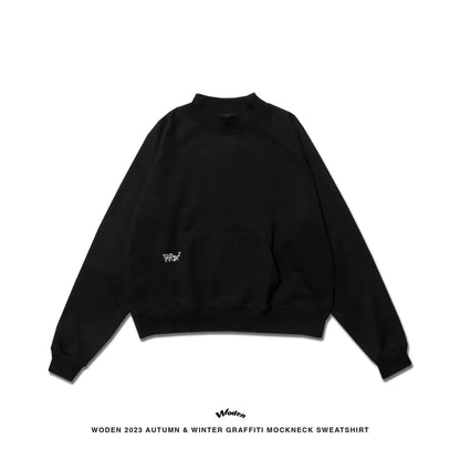 WODEN 2023 Autumn & Winter Graffiti Mockneck Sweatshirt