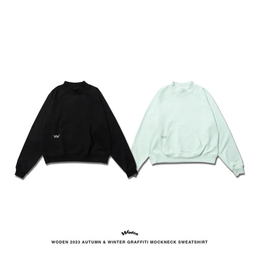 WODEN 2023 Autumn & Winter Graffiti Mockneck Sweatshirt