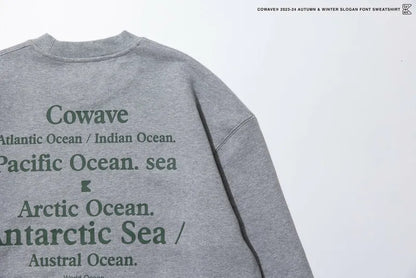 Cowave 2023-24 Fall & Winter Slogan font Sweatshirt