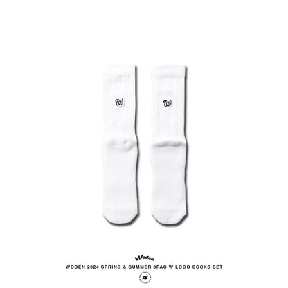 WODEN 2024 Spring & Summer 030 3Pac W LOGO Socks Set