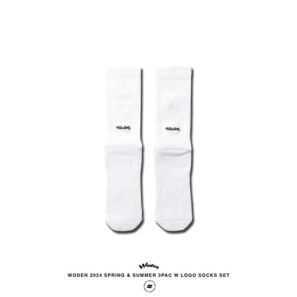 WODEN 2024 Spring & Summer 030 3Pac W LOGO Socks Set