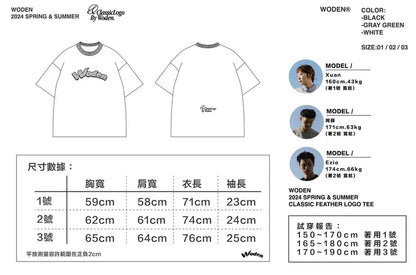 WODEN 2024 Spring & Summer 010 Classic Feather LOGO tee
