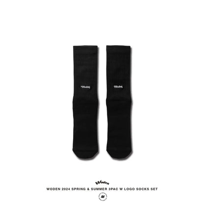 WODEN 2024 Spring & Summer 030 3Pac W LOGO Socks Set