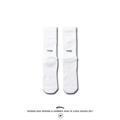WODEN 2024 Spring & Summer 030 3Pac W LOGO Socks Set