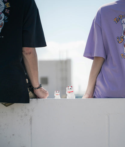 VINDAY 2023 復刻手描き招き猫 Tee ver.2 紫色
