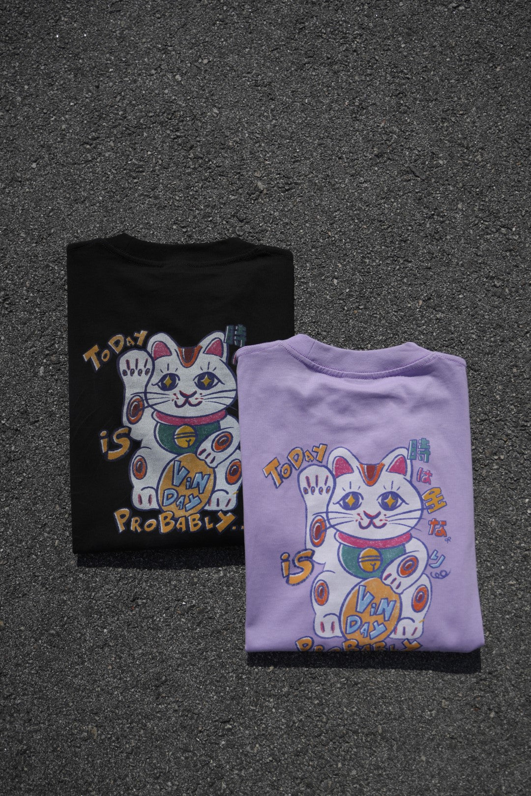 VINDAY 2023 復刻手描き招き猫 Tee ver.2 黑色