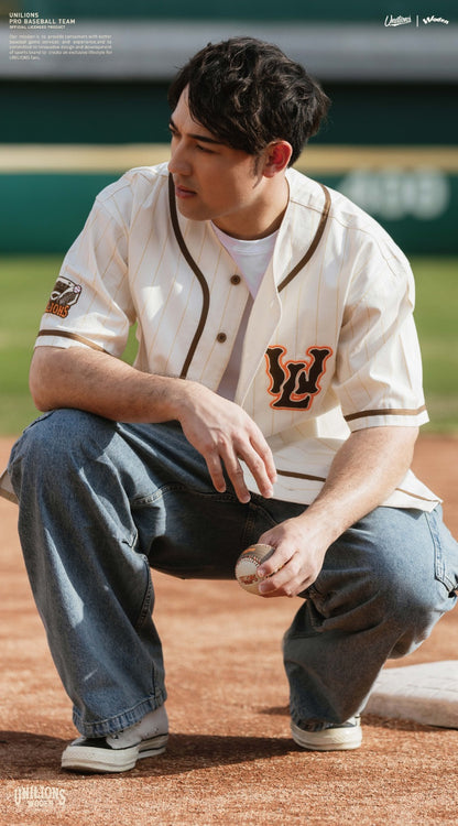 WODEN® X Unilions® 25SS Pin stripes Baseball Jersey
