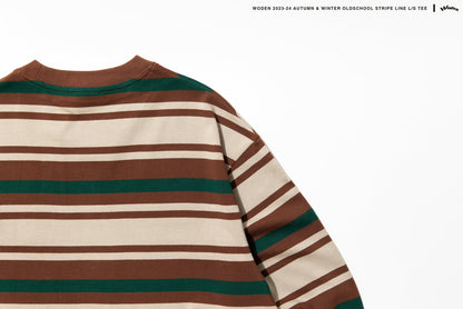 WODEN 2023-24 Autumn & Winter 002 Oldschool Stripe Line L/S Tee