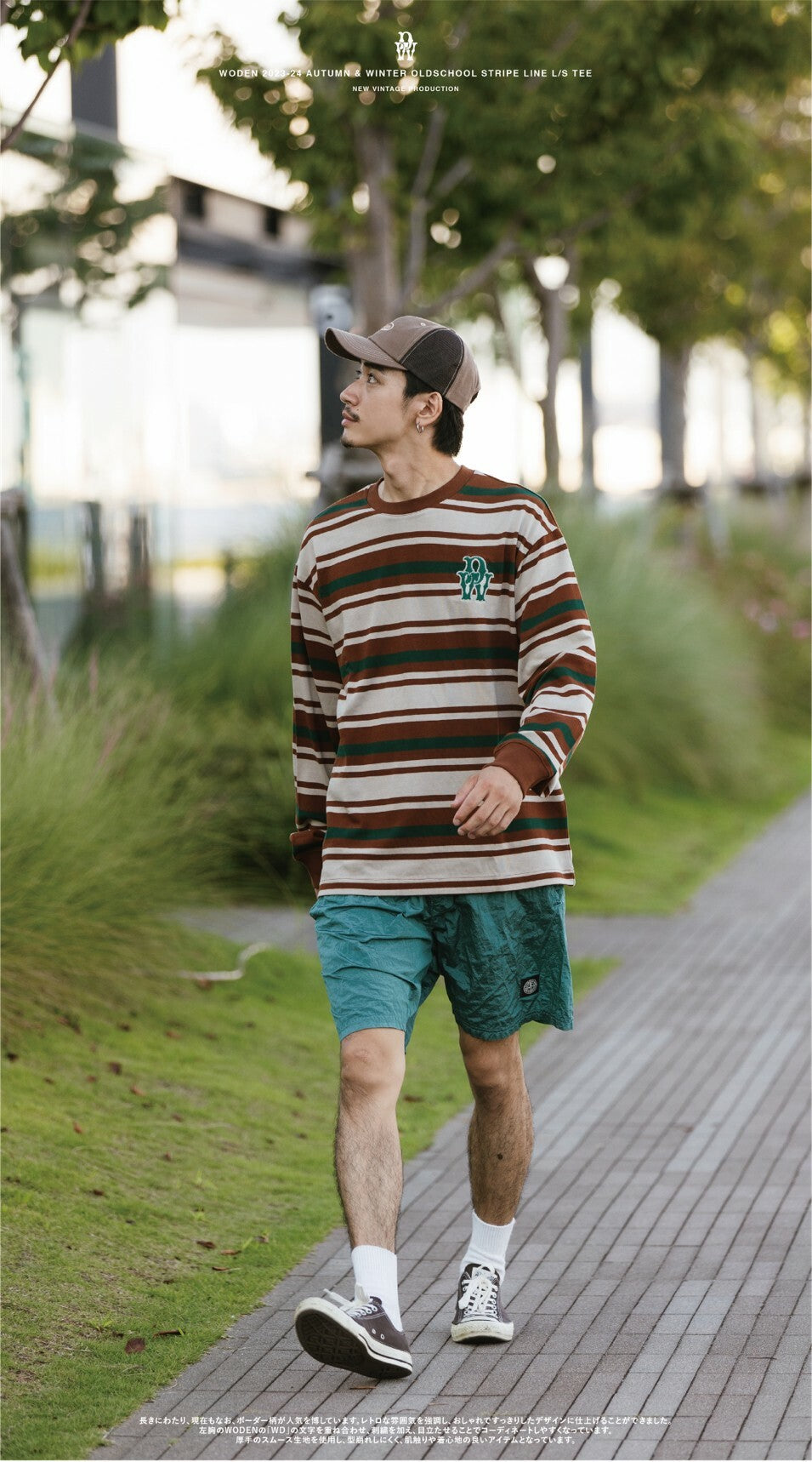 WODEN 2023-24 Autumn & Winter 002 Oldschool Stripe Line L/S Tee