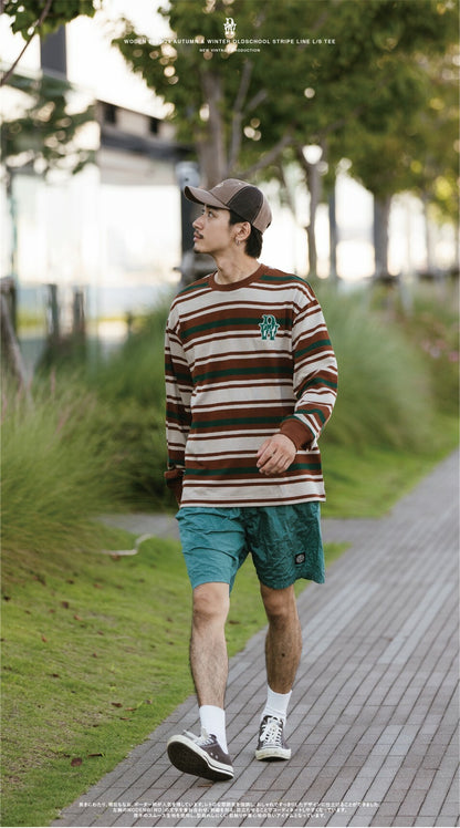 WODEN 2023-24 Autumn & Winter 002 Oldschool Stripe Line L/S Tee