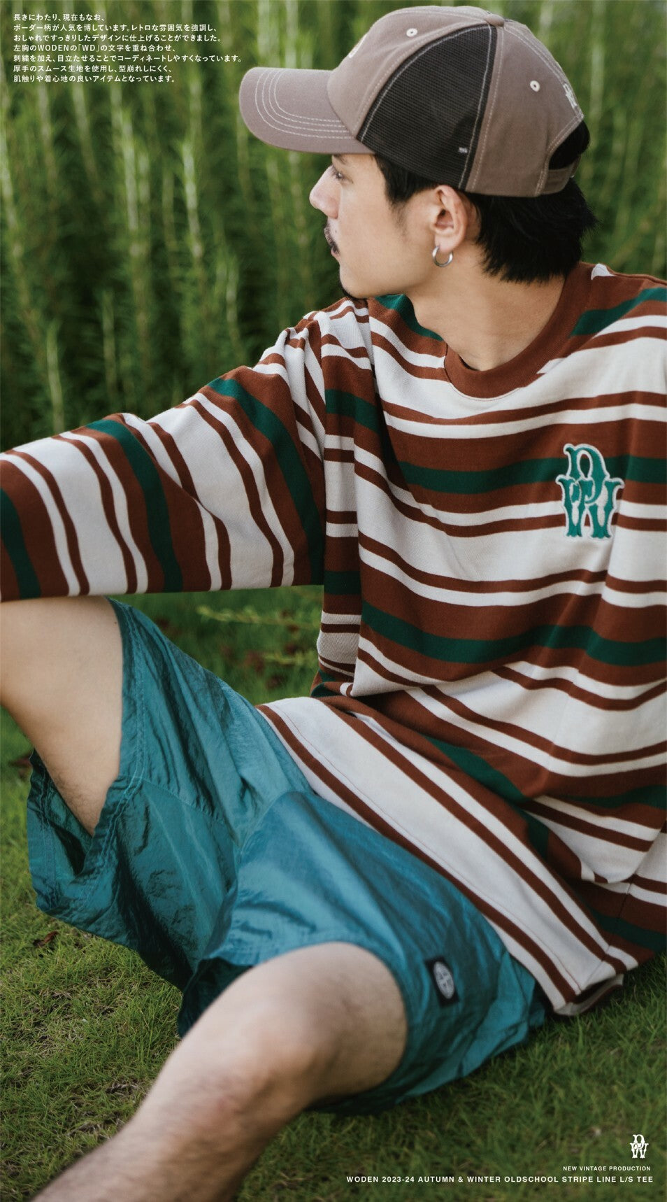 WODEN 2023-24 Autumn & Winter 002 Oldschool Stripe Line L/S Tee