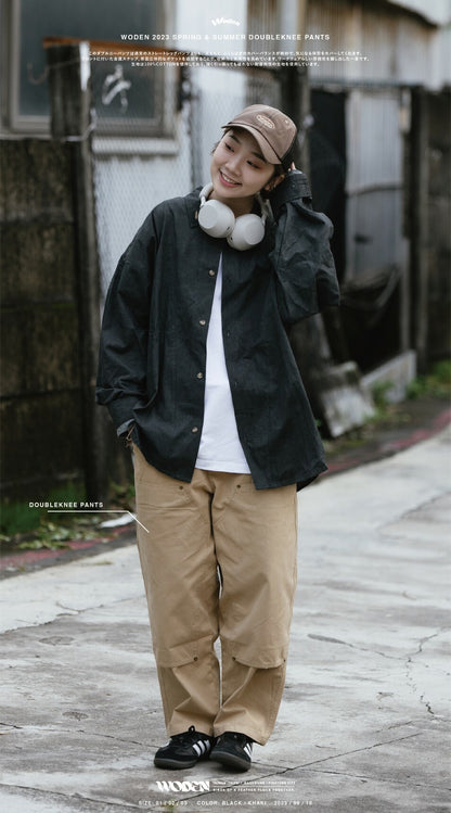 WODEN 2023 Spring & Summer 081 Double knee Pants 卡其款