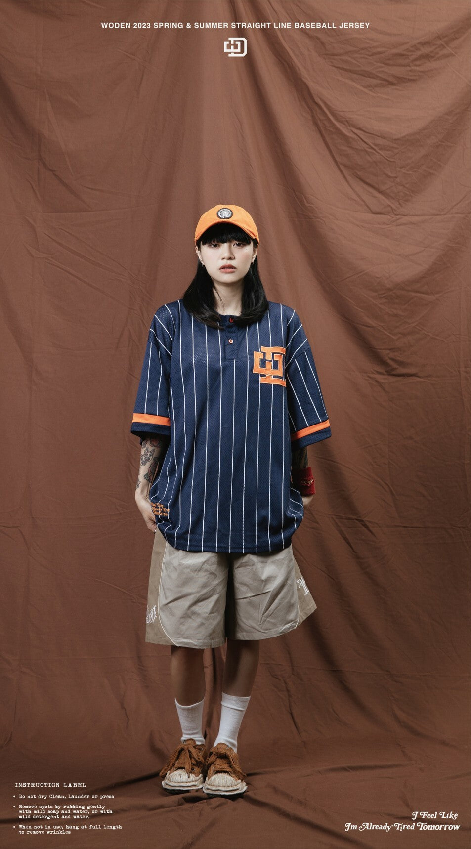 WODEN 2023 Spring & Summer 046 Straight Line Baseball Jersey
