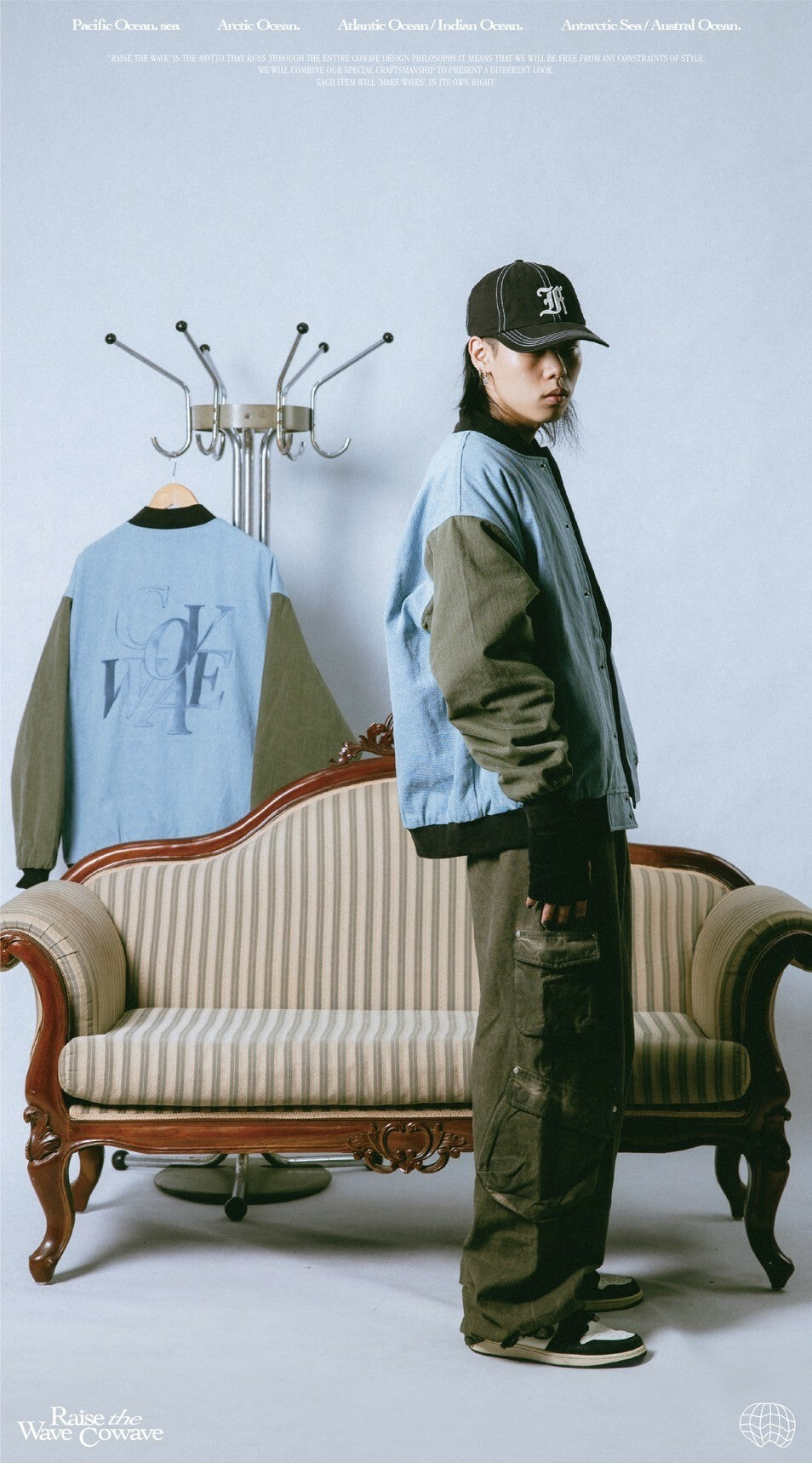 COWAVE 2023-24 Fall & Winter Denim Baseball Jacket