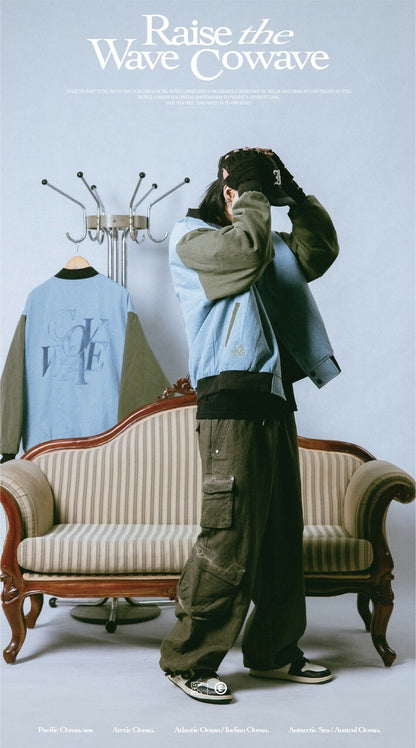 COWAVE 2023-24 Fall & Winter Denim Baseball Jacket