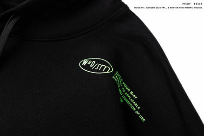 WODEN® / IONISM® 2023 Fall & Winter Patchwork Hoodie 黑