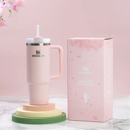 STANLEY 櫻花季限定款 吸管隨手杯 2.0 0.88L - 春日粉 (附花見紙盒)