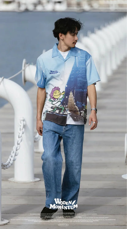 WODEN 2024 Spring & Summer 027 Momentum City Flower Shirt