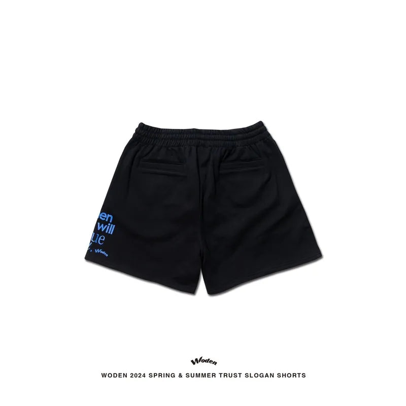 WODEN 2024 Spring & Summer 014 Trust Slogan Shorts