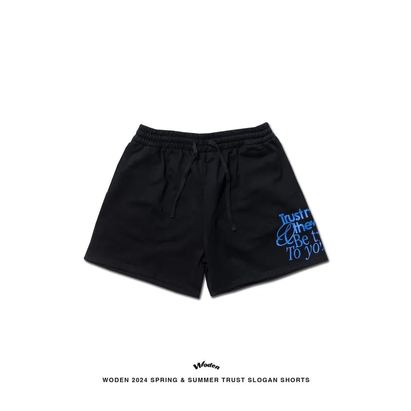 WODEN 2024 Spring & Summer 014 Trust Slogan Shorts