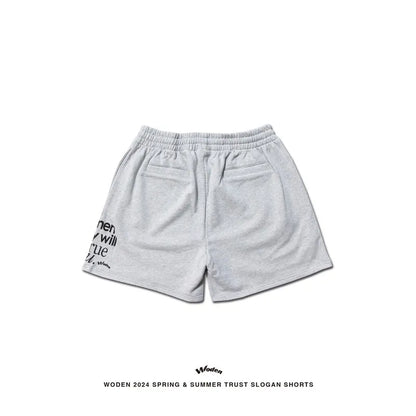 WODEN 2024 Spring & Summer 014 Trust Slogan Shorts