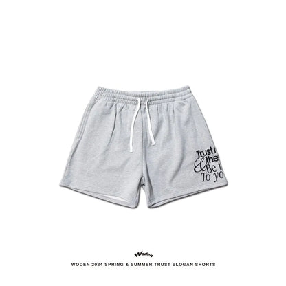 WODEN 2024 Spring & Summer 014 Trust Slogan Shorts