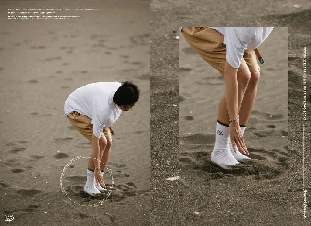 WODEN 2022 Spring＆Summer WD LOGO Socks 白色