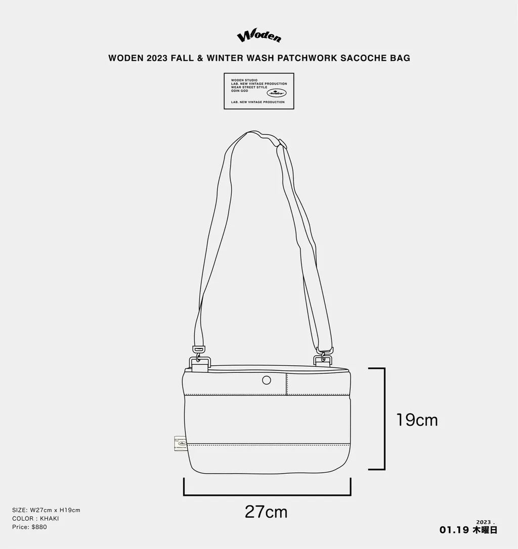WODEN 2023 Fall & Winter Wash Patchwork Sacoche Bag