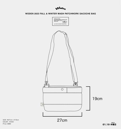 WODEN 2023 Fall & Winter Wash Patchwork Sacoche Bag