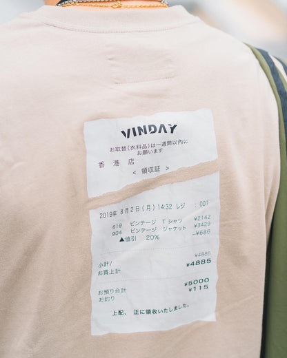 VINDAY 2022 Fall & Winter Toyko Receipt L/S Tee (卡其)