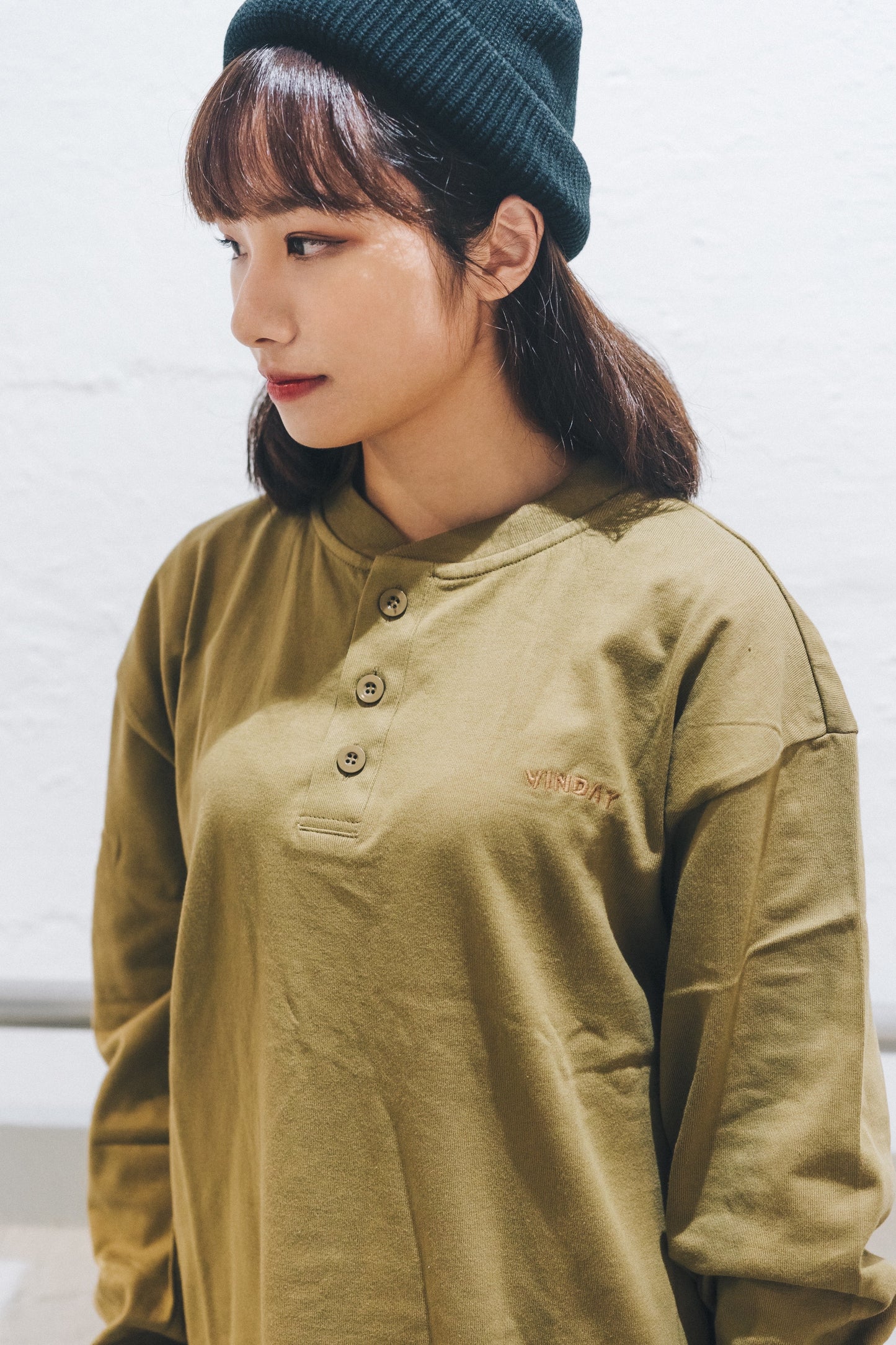 VINDAY 2022 Fall & Winter Vintage Henley L/S Tee （碳啡）