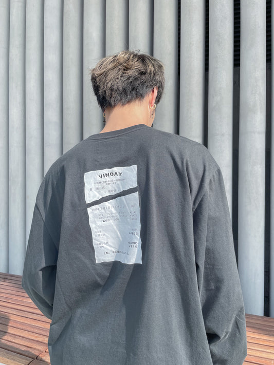 VINDAY 2022 Fall & Winter Toyko Receipt L/S Tee (黑)