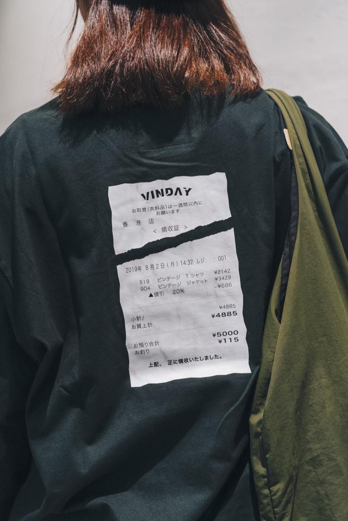 VINDAY 2022 Fall & Winter Toyko Receipt L/S Tee (黑)